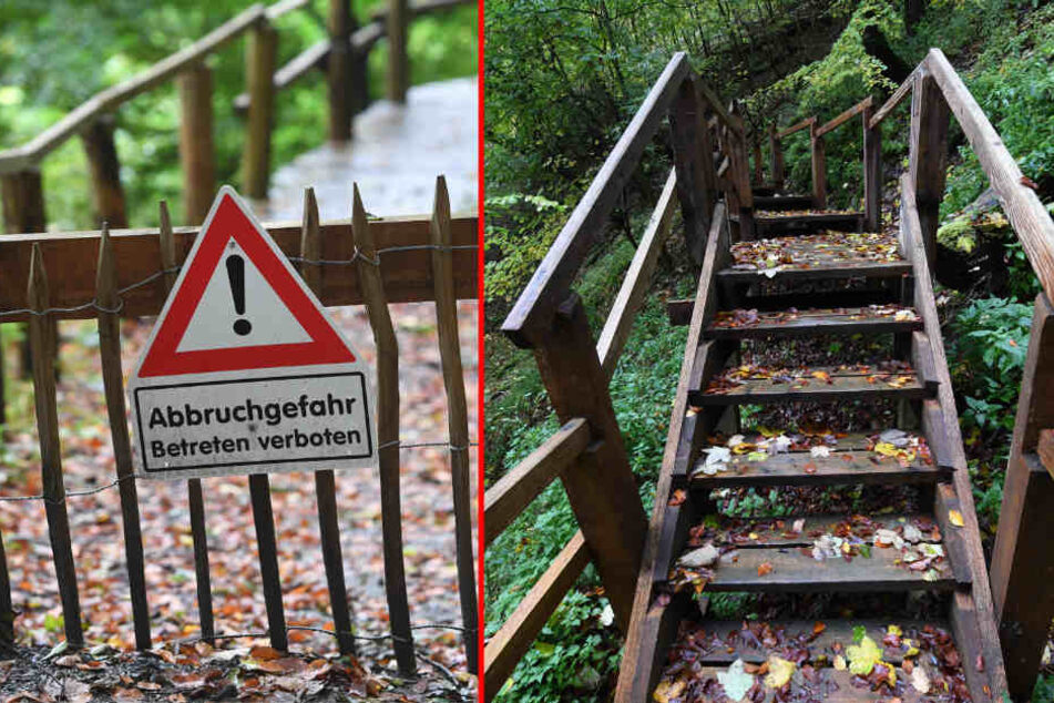 Seit zwei Jahren darf der Treppe an den Kreidefelsen nicht mehr benutzt werden. Zu gefährlich!