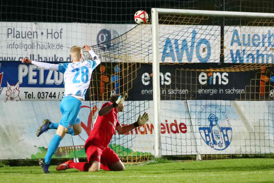 Tor für Chemnitz, Treffer zum 0:2 durch Torschütze Jan-Pelle Hoppe.