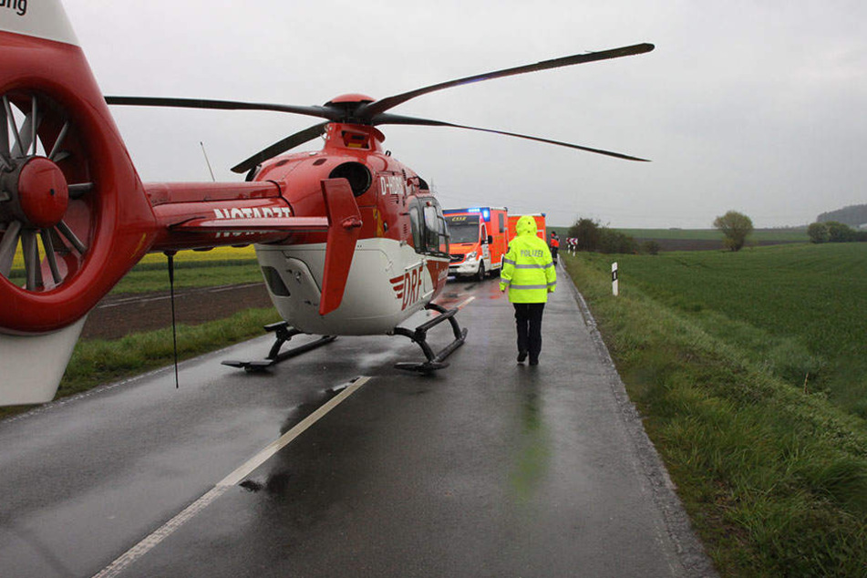 Der Rettungshubschrauber brachte eine schwer verletzte Frau ins Krankenhaus.