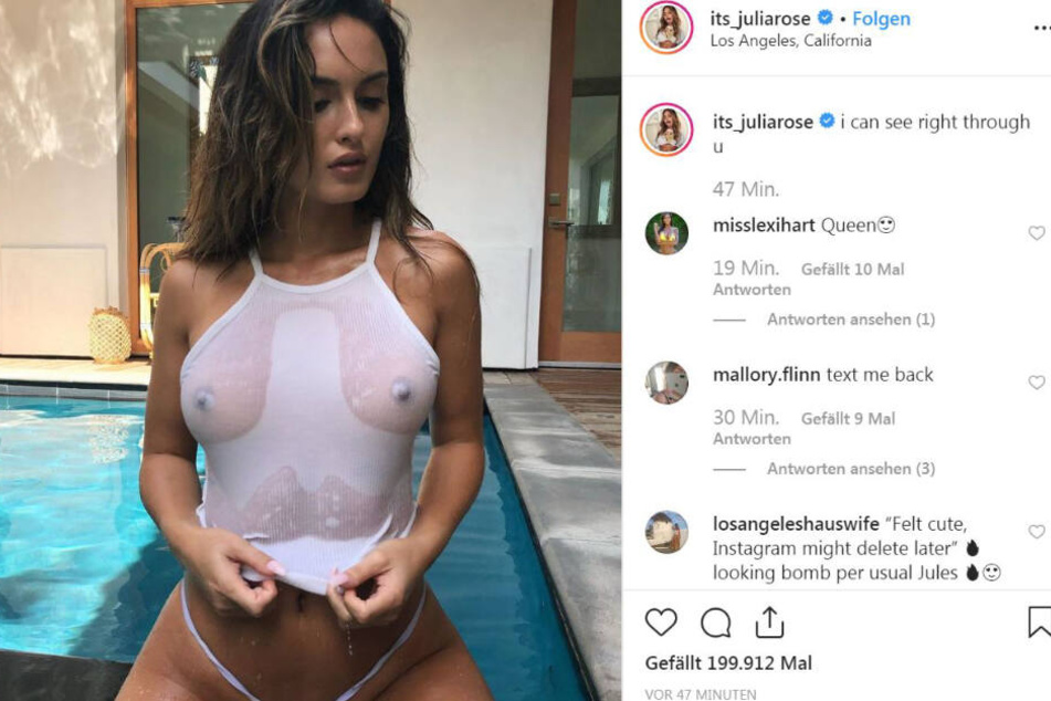 Wozu Zensur? Julia Rose (25) hat doch ein Shirt an...