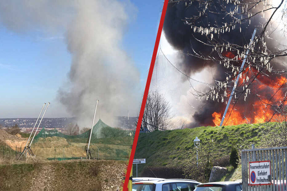 Großbrand in Dresden! Recyclingbetrieb steht in Flammen - TAG24