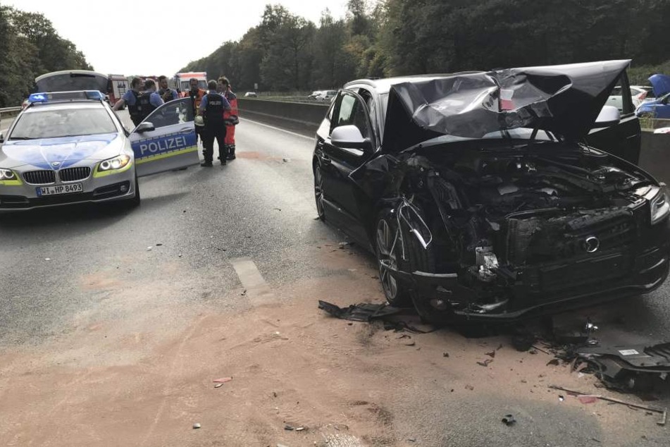 Es krachte ordentlich auf der A5 zwischen Friedberg und der Raststätte Wetterau.