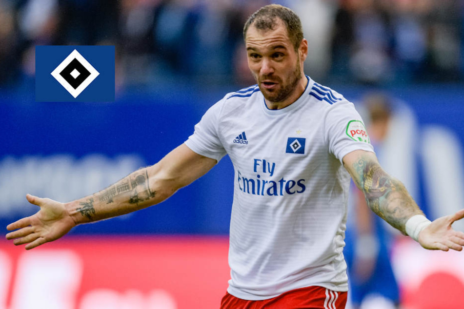 Hamburgs Pierre-Michel Lasogga nach seinem im Spiel gegen den 1. FC Heidenheim.