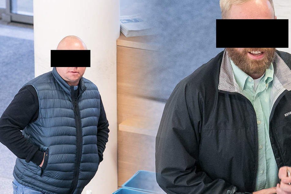 Ralf R. (30, r.) soll die Pauli-Kicker attackiert haben. Die Staatsanwaltschaft wirft Mike H. (43., l.) vor, mitrandaliert zu haben.