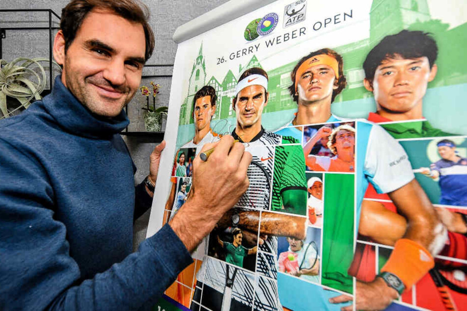 Zum 6. Mal wird Federer im Sommer in Halle auflaufen.
