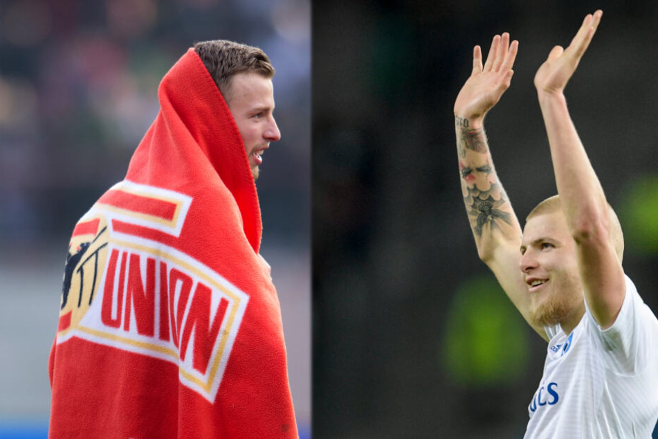 Augsburgs Marvin Friedrich und HSV-Verteidiger Rick van Drongelen stehen vor einem Tauschgeschäft.