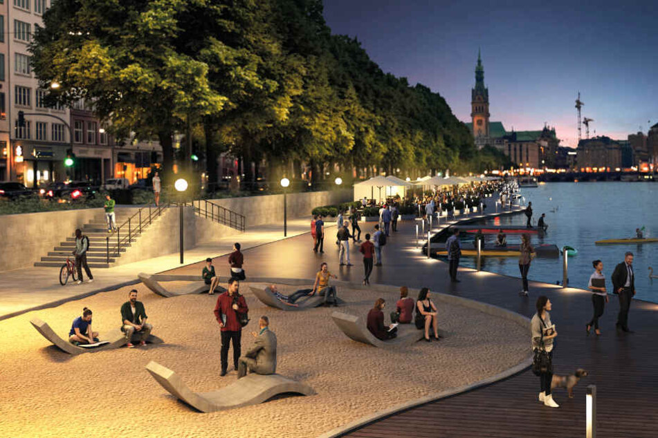 Auch nach Sonnenuntergang soll die Promenade Einheimische und Touristen anziehen.