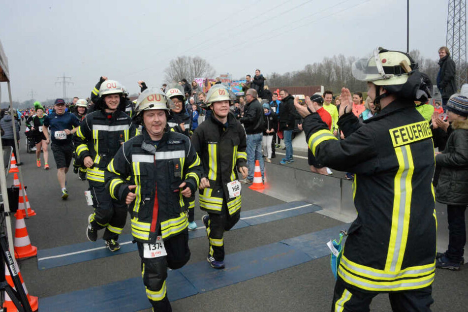 Auch die Feuerwehr stellte ihre Sportlichkeit unter Beweis.