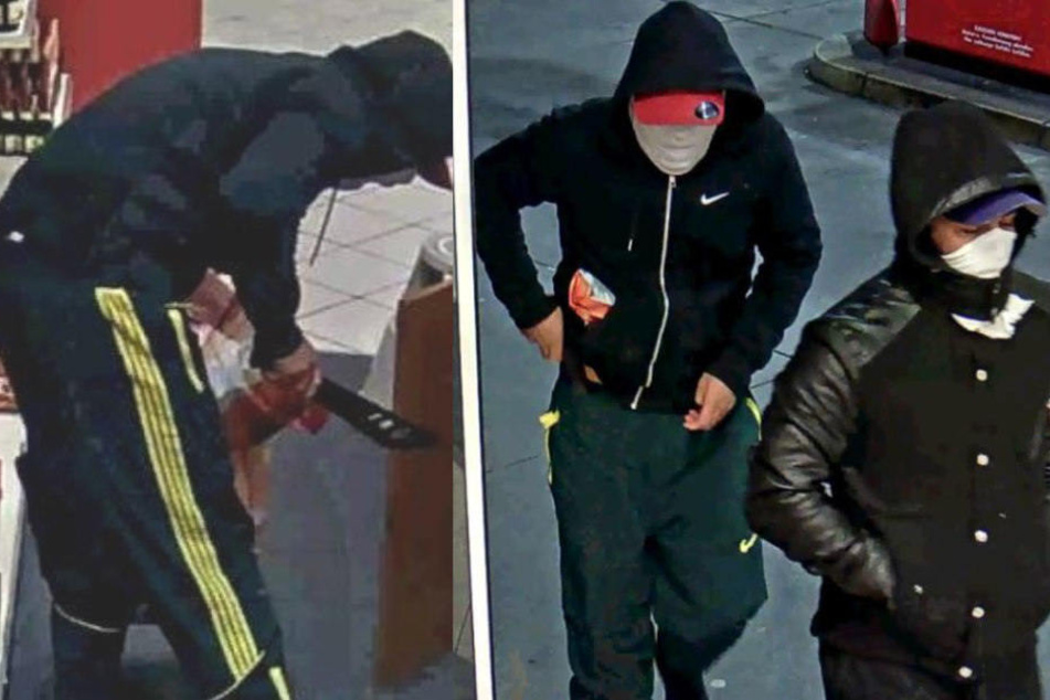 Die Polizei sucht diese beiden Männer.