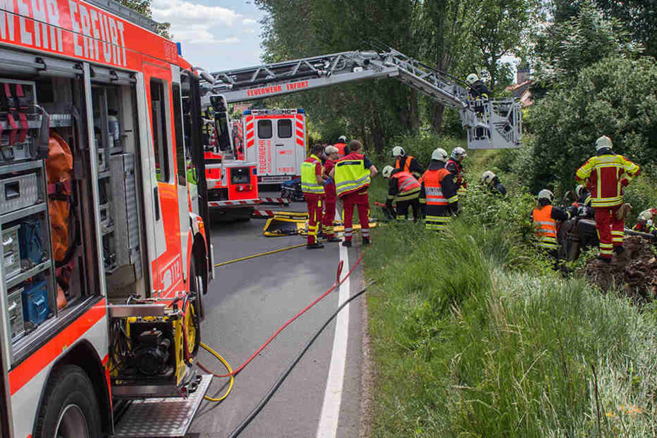 Die Erfurter Feuerwehr war im Einsatz um die Frau zu retten.