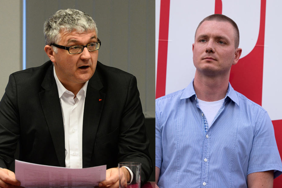 Lieferten sich ein Wortgefecht im Stadtrat: Linken-Stadtrat Tilo Kießling (links) und NPD-Stadtrat Jens Baur (rechts).