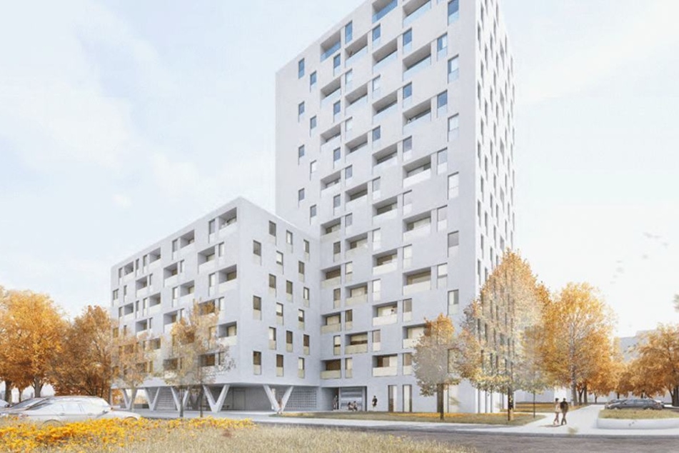 Der Anbau links wird nicht gebaut. Die wegfallenden Wohnungen werden nicht kompensiert.