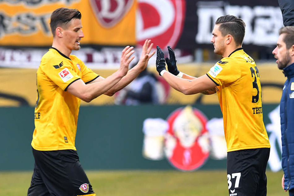 Wechselspiele: Stefan Kutschke (l.) ist weg. Jetzt soll Pascal Testroet wieder für die Dynamo-Tore sorgen.