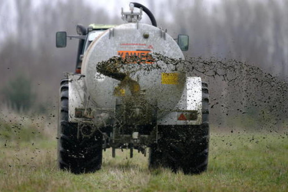 Weil die Ladung nicht richtig gesichert war, verlor der Traktor nach einem Schwenker die Gülle. (Symbolbild)