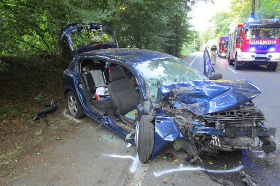 Der Autofahrer fuhr frontal gegen einen Baum, sein Neffe und er wurden dadurch verletzt.