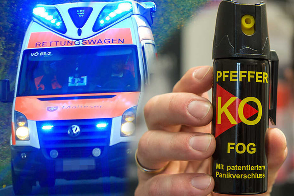 Nach dem Angriff, bei dem offenbar Pfefferspray verwendet wurde, kamen die Männer ins Krankenhaus. (Symbolbild)