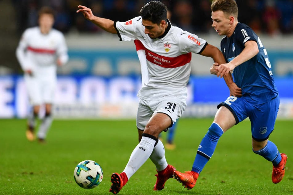 Hoffenheims Dennis Geiger versucht gegen den Stuttgarter Berkay Özcan den Ball zu erobern. (Symbolbild)