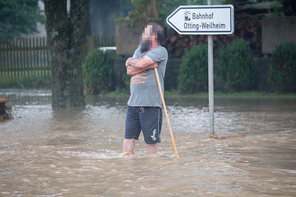 Die kleine bayerische Gemeine Otting wurde stark überflutet.