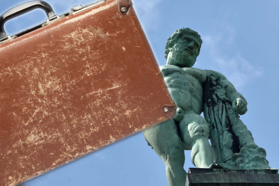Mit dem Kulturkoffer will der Kultusminister die Schätze Hessens (rechts: Kasseler Herkules) bekannter machen.(Symbolbild(Fotomontage )