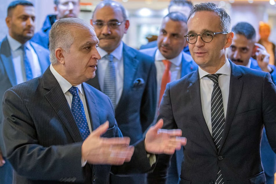 Außenminister Heiko Maas (SPD, re.) trifft sich derzeit mit Mohammed Ali Al-Hakim (li.), den Außenminister der Republik Irak.
