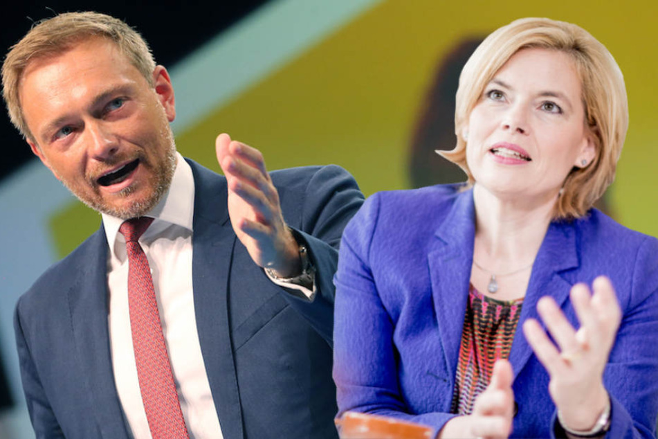 CDU-Vize Julia Klöckner (45) stellt sich hinter FDP-Chef Christian Lindner (39). (Bildmontage)