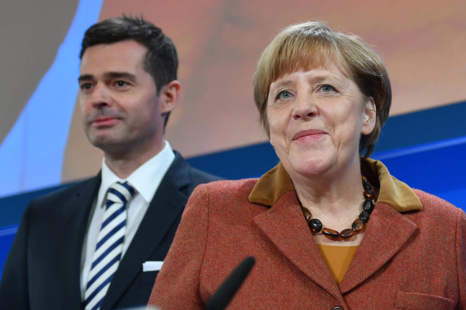 CDU-Vorsitzende und Bundeskanzlerin Angela Merkel mit dem Thüringer CDU-Landeschef Mike Mohring (Archivfoto).