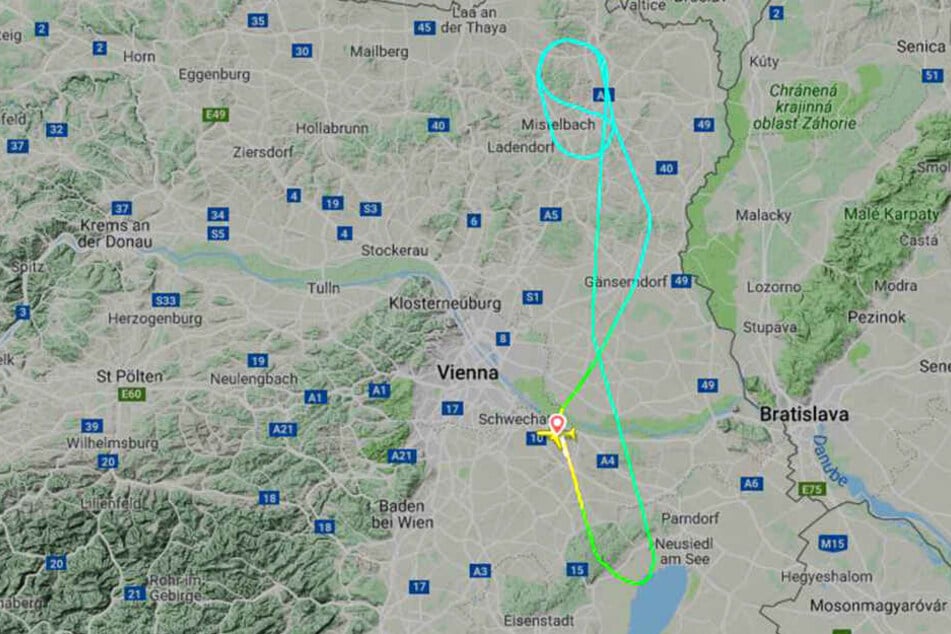 Der Flieger hat nicht einmal das Land verlassen.
