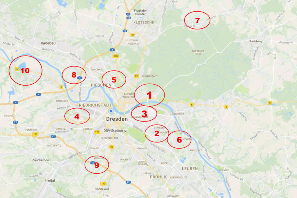 Die meisten Kinder werden in der Radeberger Vorstadt geboren.