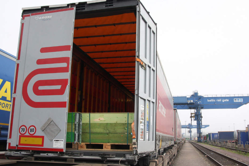 In diesem Container wurden die Menschen entdeckt.