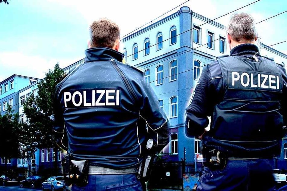 Vor dem Asylheim auf der Hamburger Straße gingen die Bewohner auf die Polizei los (Bildmontage).