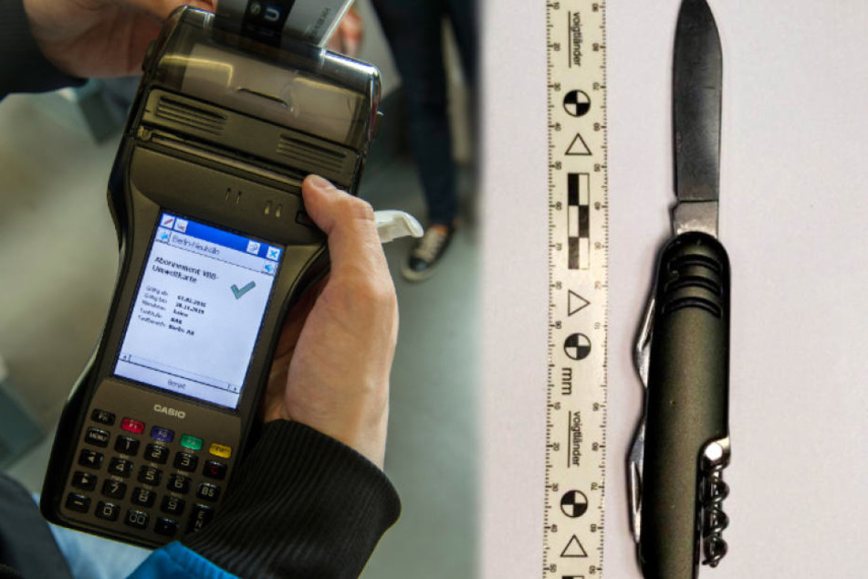 Mit diesem Messer wurden die beiden Berliner Kontrolleure bedroht.