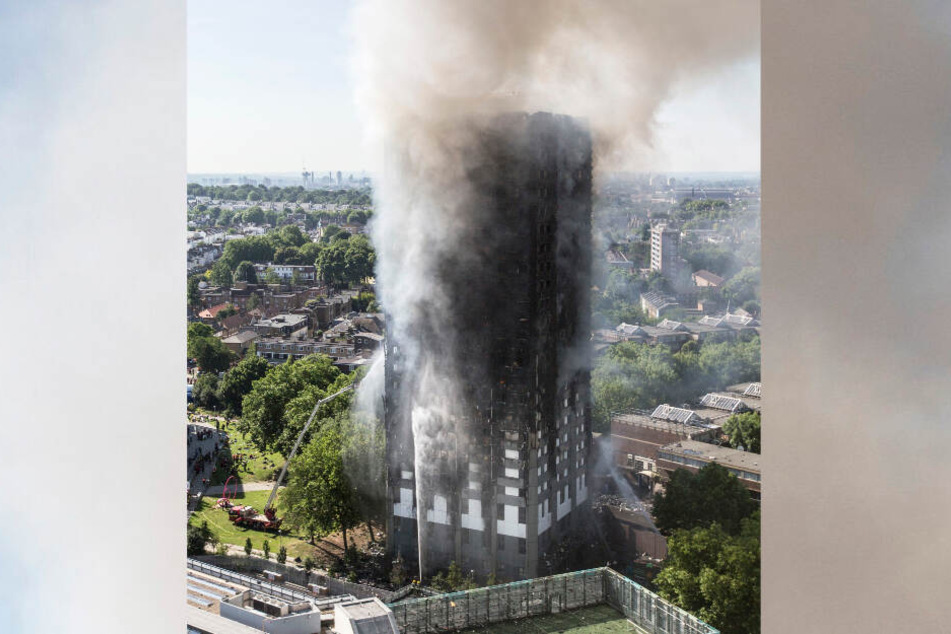 Der Grenfell Tower stand fast vollständig in Flammen.