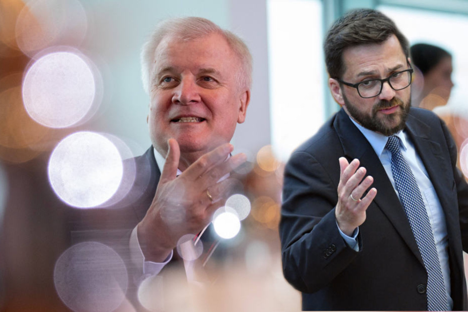 Mit deutlichen Worten hat SPD-Fraktionschef (r) den Rücktritt von Horst Seehofer (l) gefordert.