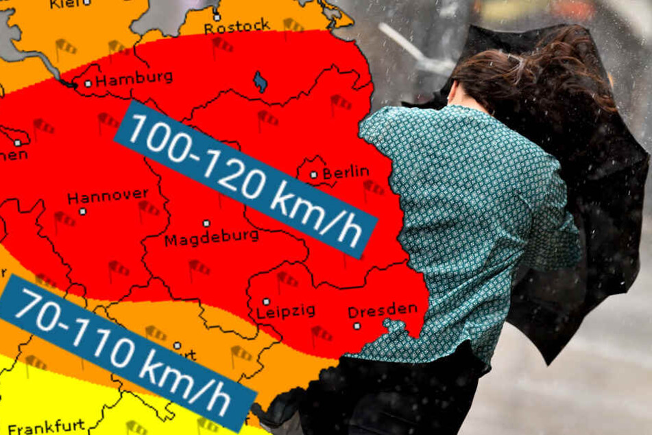 Mit bis zu 110 km/h könnte "Xavier" über Berlin und Brandenburg fegen.