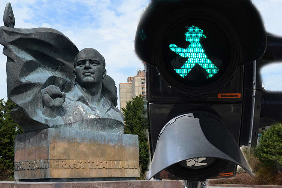 Im Prenzlauer Berg befindet sich immer noch das Ernst-Thälmann-Denkmal und die Ampelanlagen sind mit dem DDR-Anpelmännchen ausgestattet.