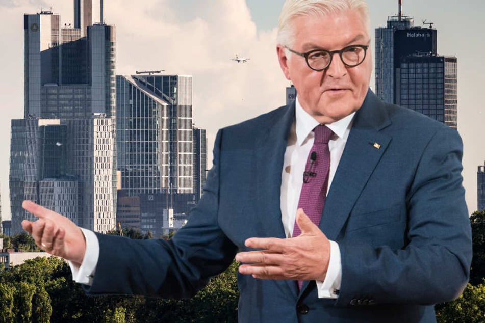 Bundespräsident Frank-Walter Steinmeier ist am Mittwoch in Frankfurt zu Gast (Fotomontage).