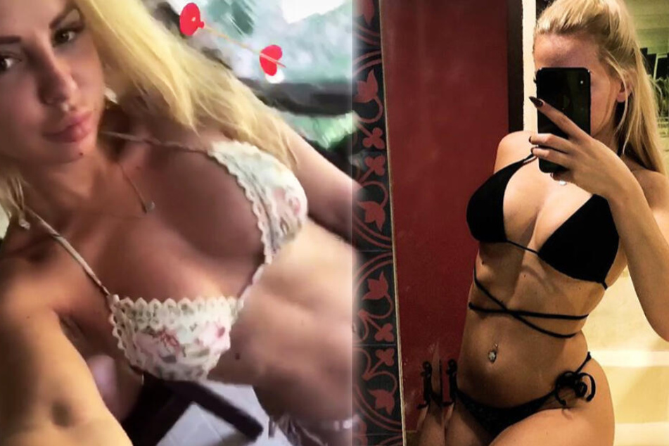 Screenshots aus Instagram-Storys von Sabrina: Die junge Offenbacherin weiß sich sexy zu präsentieren.