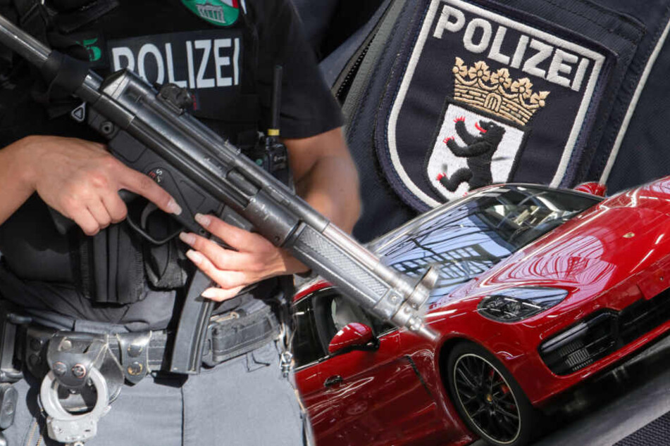 Die Berliner Polizei vereitelte den Diebstahl eines Porsches! (Bildcollage)