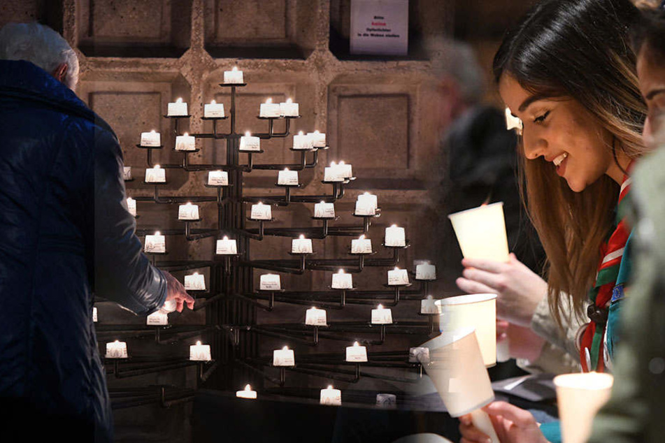 Das Friedenslicht aus Bethlehem wird in der Gedächtniskirche angezündet und verteilt.