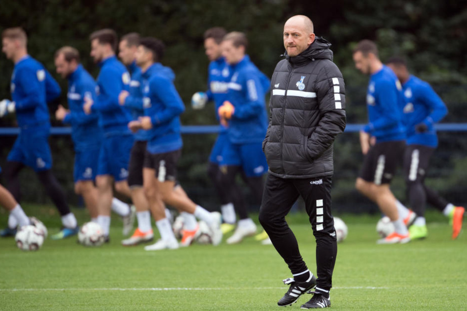 Torsten Lieberknecht (45) bei seinem ersten Training mit dem MSV Duisburg am 2. Oktober.