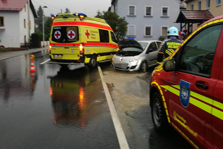 Der Rettungsdienst musste die Renault-Fahrerin behandeln.