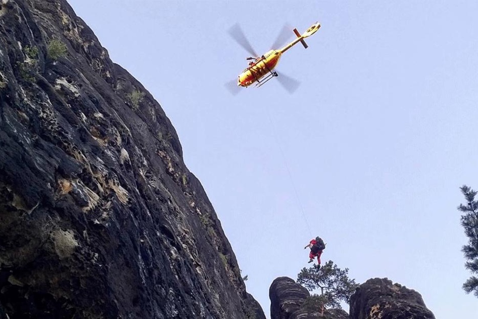 Rettungshubschrauber Christoph 62 im Einsatz.