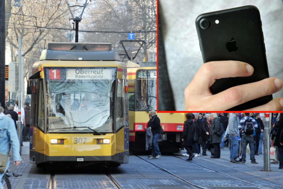 Die Jugendliche schaute aufs Handy - und wurde von einer Straßenbahn erfasst. (Symbolbild/Fotomontage)