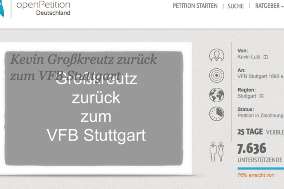 Die Petition im Netz.