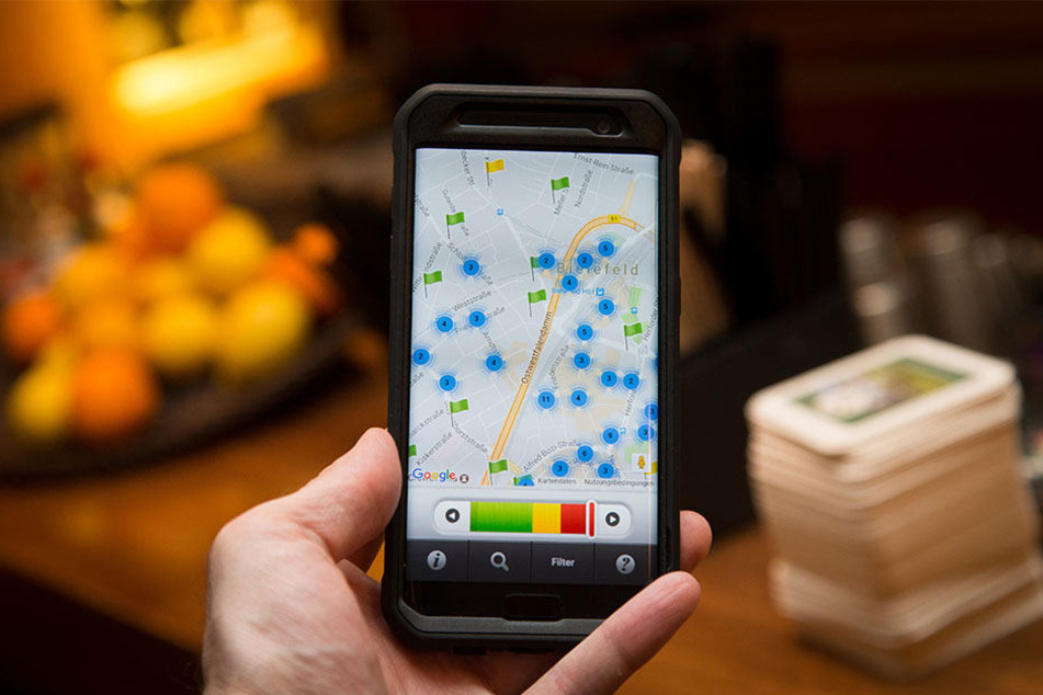 Die App "appetitlich" sollte - wie hier in Bielefeld - die Hygieneampel anzeigen.