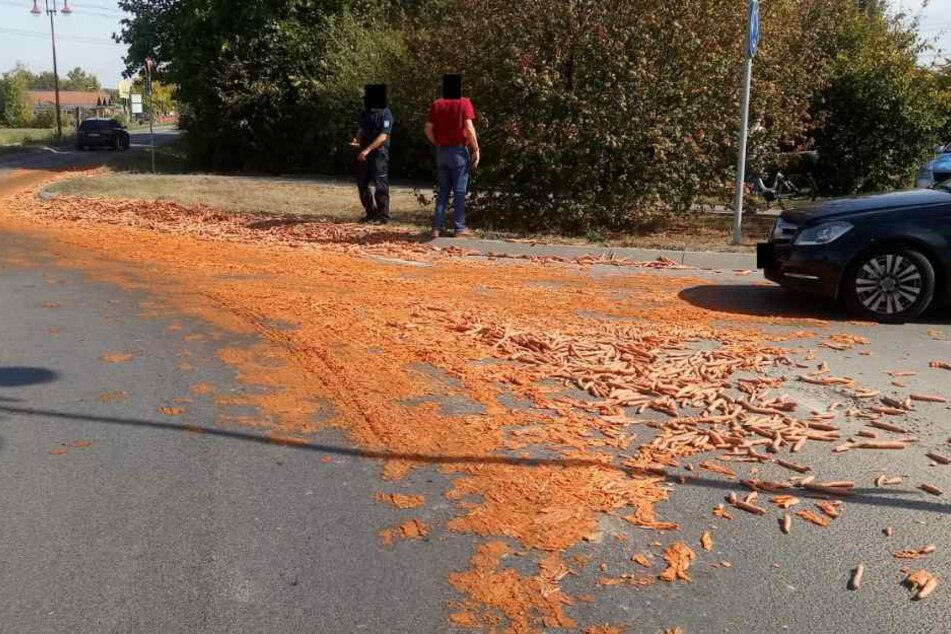 Die Fahrbahn war stellenweise komplett orange!