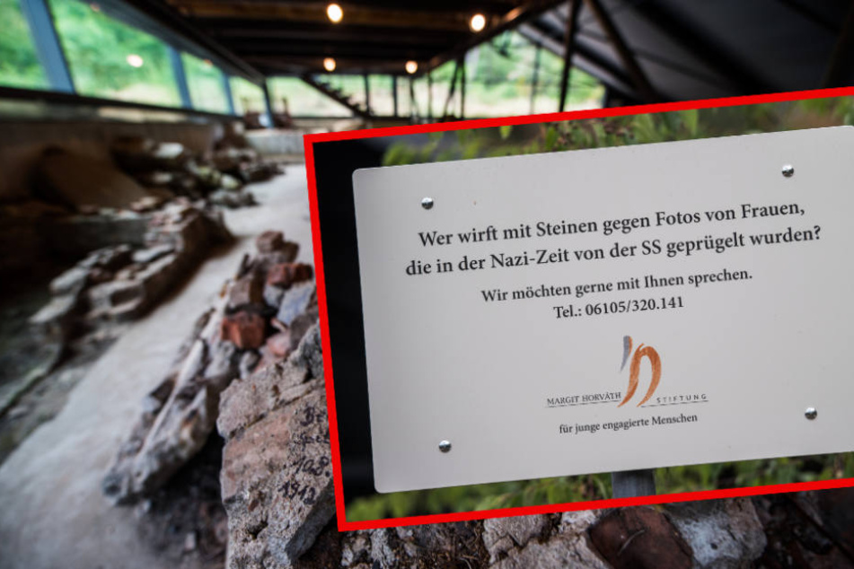Ein angebrachtes Schild am Eingang, spricht die Randalierer direkt an.