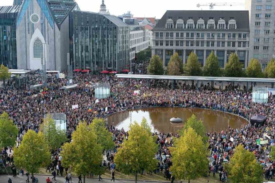 Am Augustusplatz wird wieder demonstriert - wie Ende September zum großen Klimastreik.
