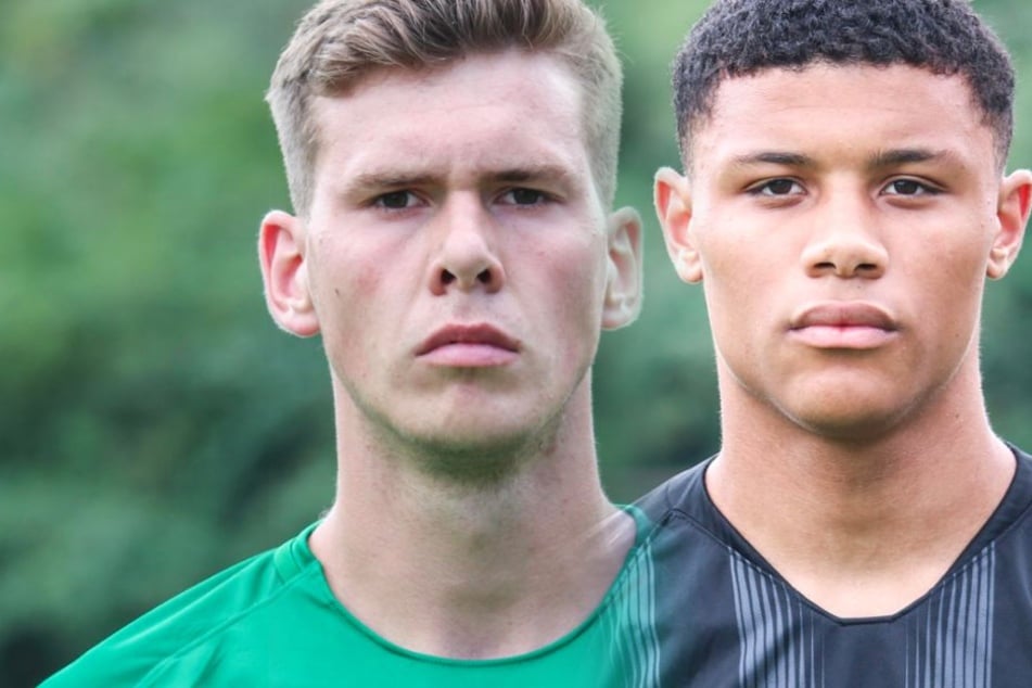 Tobias Stirl (Li.) und Patrice Kabuya erhalten bei der Eintracht Profi-Verträge.