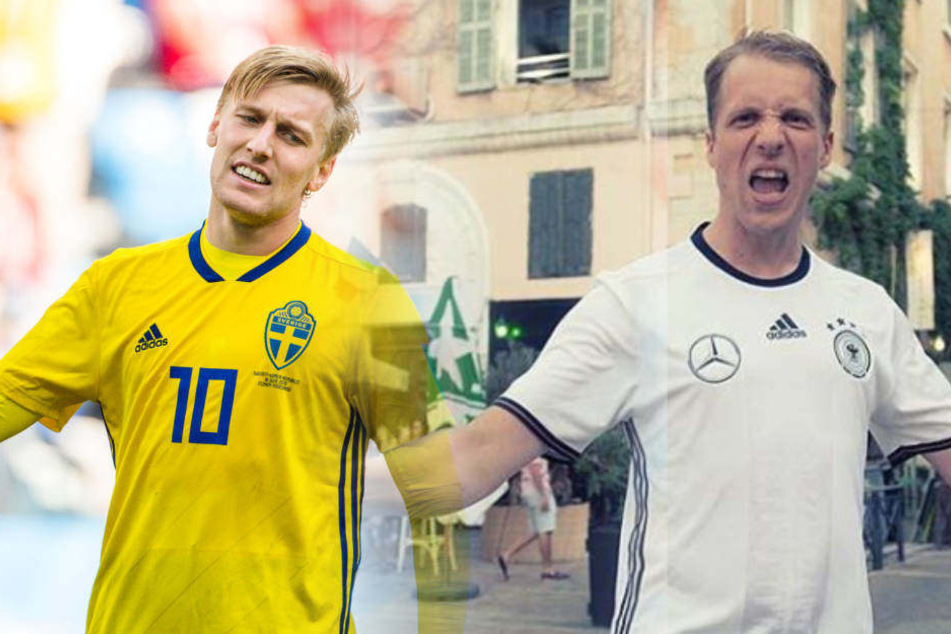 Emil Forsberg kann's nicht glauben: Oliver Pocher hat getroffen!